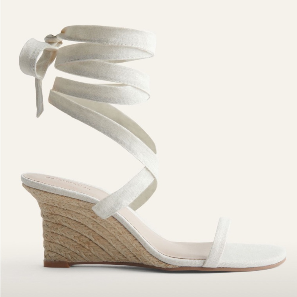 Reformation Alessa lace up wedge espadrille